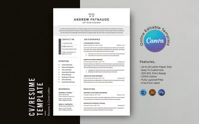 Andrew Lebenslauf Lebenslaufvorlage Canva