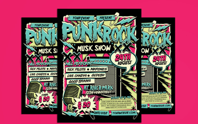 Dépliant d'événement de musique punk rock