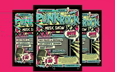 Flyer voor punkrockmuziekevenement
