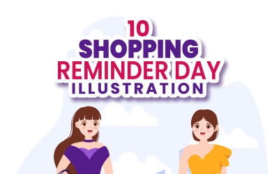 10 Illustrazione del giorno del promemoria dello shopping