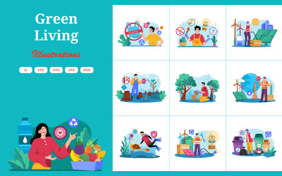 M693_Green Living Illustration Pack