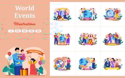 M697_ Pack d&amp;#39;illustrations d&amp;#39;événements mondiaux 2