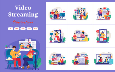 M698_ Pakiet ilustracji do strumieniowego przesyłania wideo 1