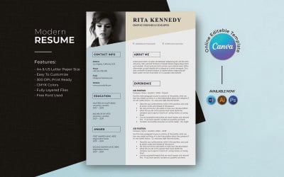 Rita Kennedy Graphic Designer &amp;amp; Developer Resume Template