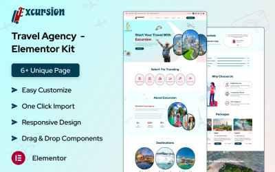 Экскурсия - Elementor Kit туристического агентства