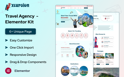 Excursion - Kit Elementor pour Agence de Voyage