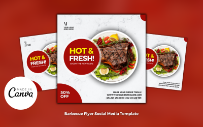 Grill snabbmat inläggsmall för sociala medier