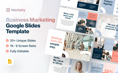 Markety - Modelo de Apresentações Google de Marketing Empresarial