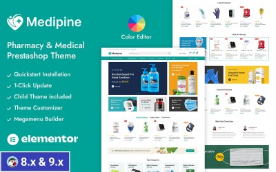 Medipine - Thème adaptatif Prestashop pour magasin de médecine, pharmacie et drogue