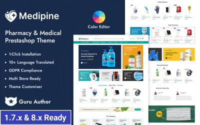 Medipine - Thème adaptatif Prestashop pour magasin de médecine, pharmacie et drogue