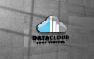 Modèle de conception de logo de nuage de données