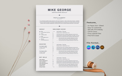 Modello di curriculum di Mike George Canva e Word