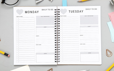 Planificador diario de tareas pendientes de InDesign