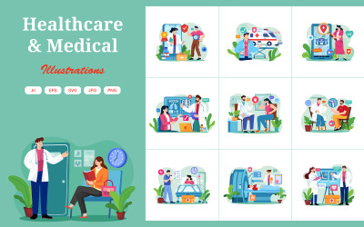 M701_ Healthcare &amp;amp; Medical Illustration Pack 1