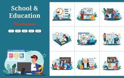 M712_ School &amp;amp; Education Illustration Pack 2