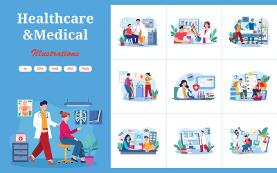 M716_ Illustrationspaket für Gesundheitswesen und Medizin 1