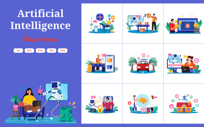 M737_ Artificiell intelligens Illustration Pack 1