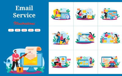 M738_ Email Service Illustration Pack 2