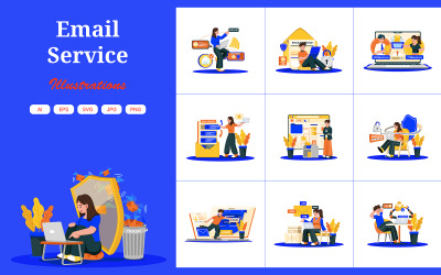 M741_ E-Mail-Service-Illustrationspaket