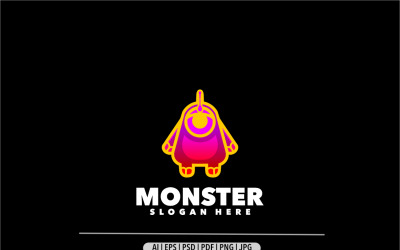 Modèle de conception de logo dégradé monstre