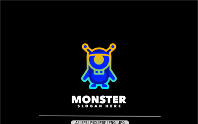 Monster plankton zombie gradiënt logo ontwerp
