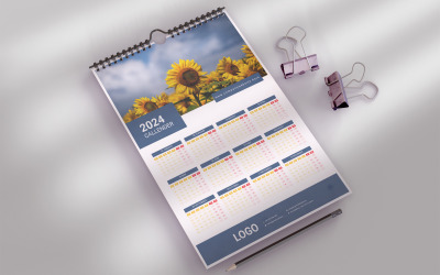 Šablona návrhu nástěnného kalendáře 2024