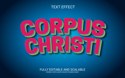 Corpus christi 3d redigerbar vektor text effekt design