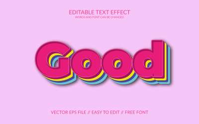 Dobry, w pełni edytowalny efekt tekstowy 3D Vector Eps