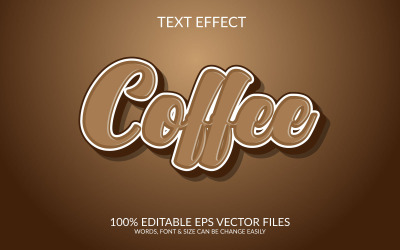 Journée internationale du café Effet de texte Eps vectoriel modifiable en 3D