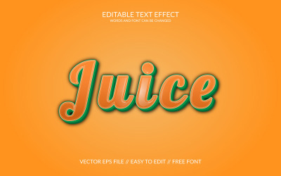 Juice vector eps 3d textový efekt design