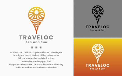 Local de viagem - Logotipo da marca Mar e Sol