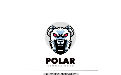 Modèle de conception de logo de mascotte polaire