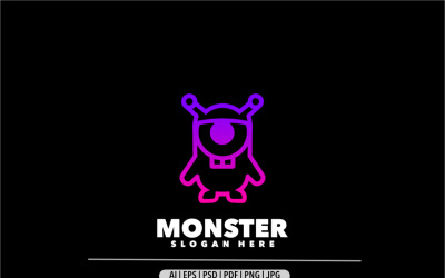 Monster zombie plankton line art logo