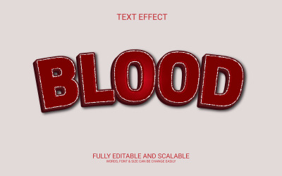 Sangre Diseño de efecto de texto vectorial editable Eps