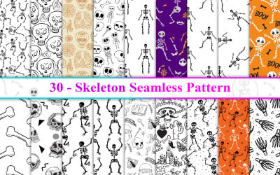 Skelet naadloos patroon, skeletpatroon