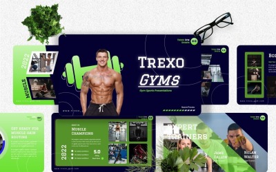 Trexo — Шаблоны Keynote для занятий спортом в тренажерном зале