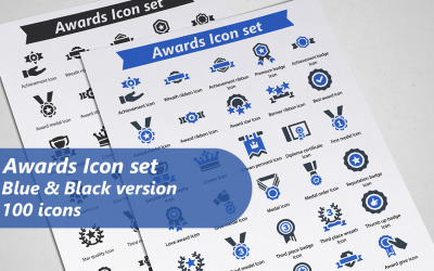 Auszeichnungen Glyph Icon Set Tempalte