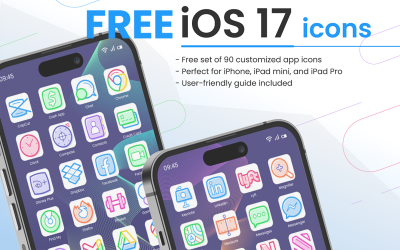 Bezplatná sada ikon pro iPhone 17 pro iOS