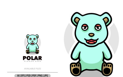 Design de logotipo de mascote de desenho animado polar