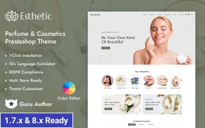 Estetyka - Salon piękności i sklep z kosmetykami Prestashop Responsywny motyw