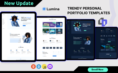 Lumina – HTML-Vorlage für Entwickler, Designer, Freiberufler oder andere Berufe.