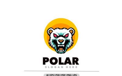 Полярний талісман логотип дизайн шаблон ілюстрації