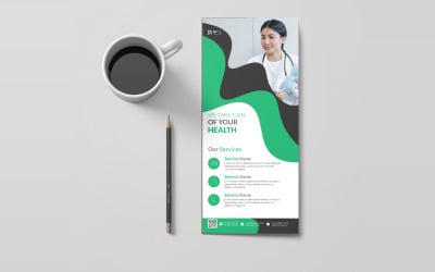 Design de modelo de cartão de rack de saúde médica