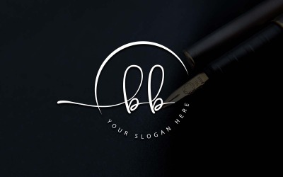 Design del logo della lettera BB in stile studio di calligrafia