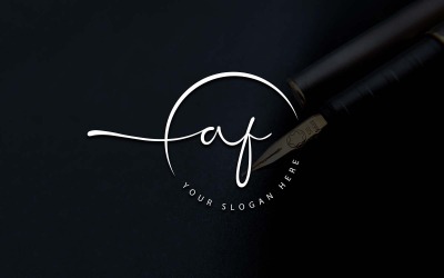 Дизайн логотипа AF Letter Studio в стиле каллиграфии