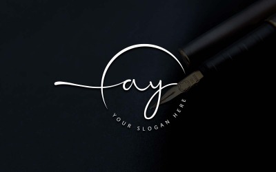 Дизайн логотипа студии каллиграфии в стиле AY Letter