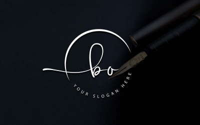 Дизайн логотипа студии каллиграфии в стиле BO Letter