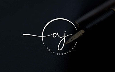 Kaligrafické studio styl AJ dopis Logo Design