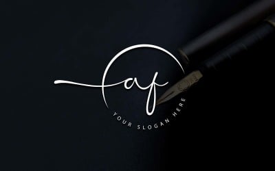 Kalligrafi Studio stil AF bokstavslogotypdesign