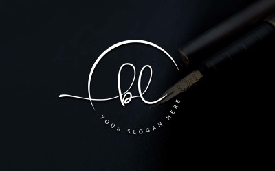 Kalligrafi Studio stil BL bokstavslogotypdesign